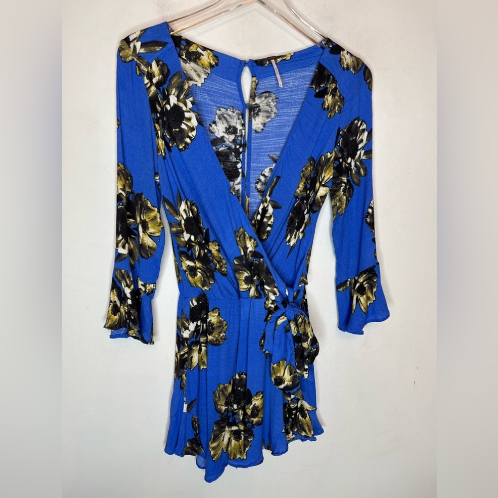Free People Long Sleeve Floral Print Boho Romper Size XS